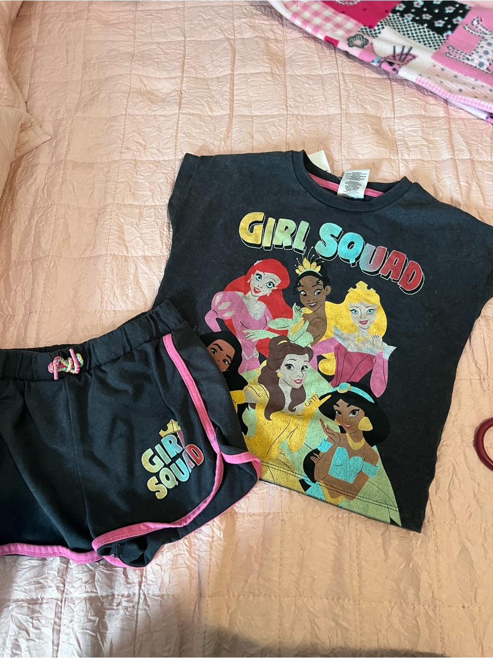 Disney Girl Squad Black and Pink Kids Matching Set